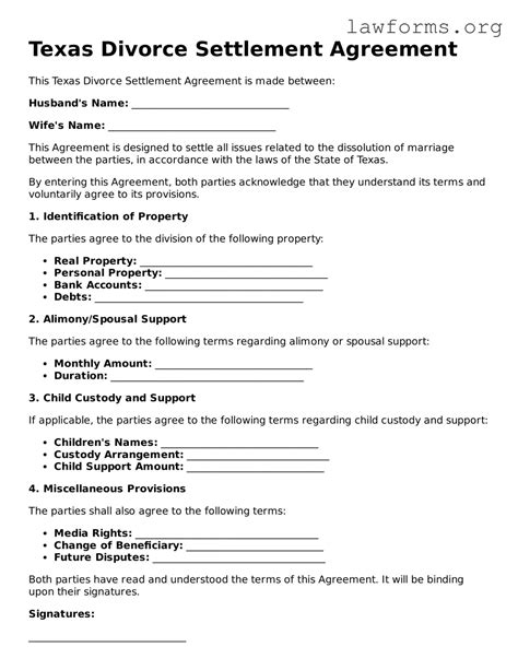 divorce forms texas