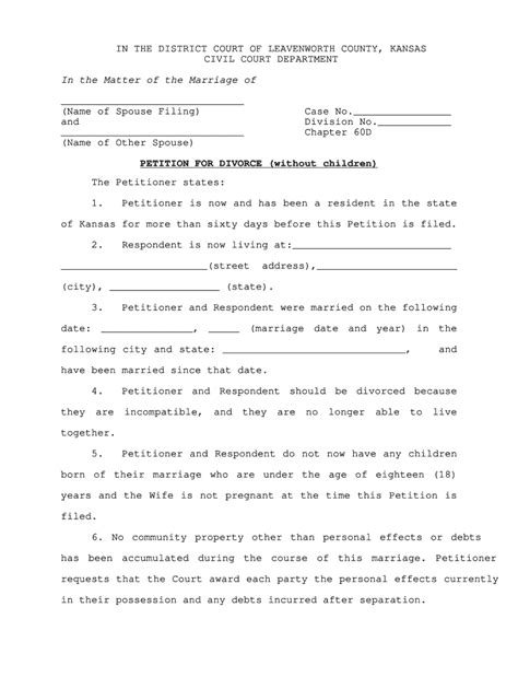 Divorce Petition Format