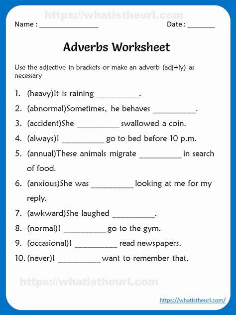 Diy 30 Professionally 4th Grade Adverb Worksheets 3rd Grade Adverbs Worksheet - 3rd Grade Adverbs Worksheet