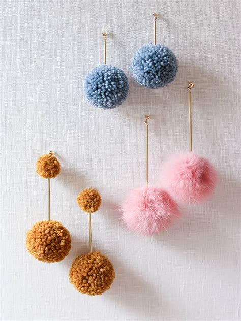 diy beautiful stylish pom pom earring/nurbanu hand …