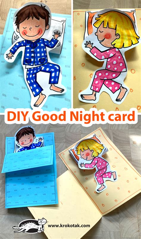 Diy Good Night Card Kindergarten Art Crafts Preschool Educational Activities For Kindergarten - Educational Activities For Kindergarten