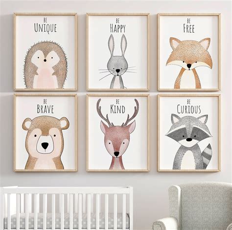 Diy Nursery Animal Wall Art Paintings The Crafting Mother And Baby Animal Drawings - Mother And Baby Animal Drawings