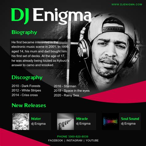 dj biography template