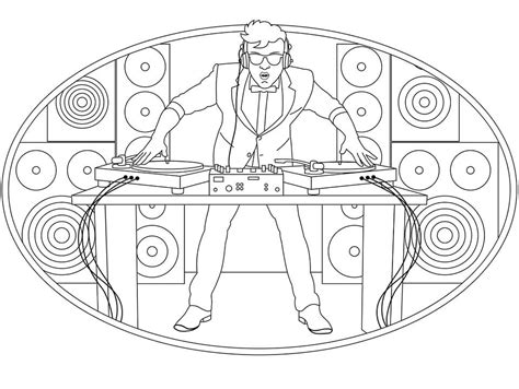 dj is cool coloring page