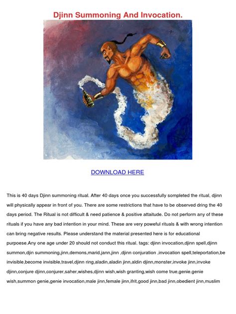 Djinn Summoning And Invocation