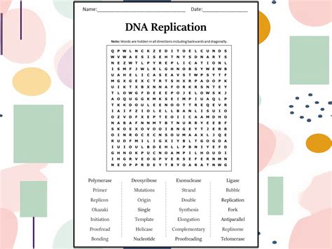 Dna Replication Word Search Puzzle Dna Replication Worksheet 7th Grade - Dna Replication Worksheet 7th Grade