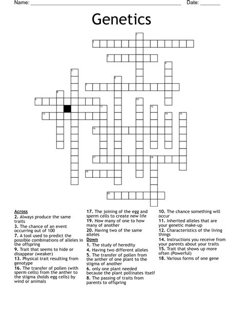 Full Download Dna The Genetic Material Crossword Answers 