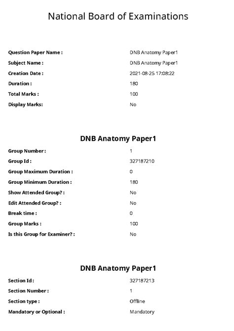 dnb question paper