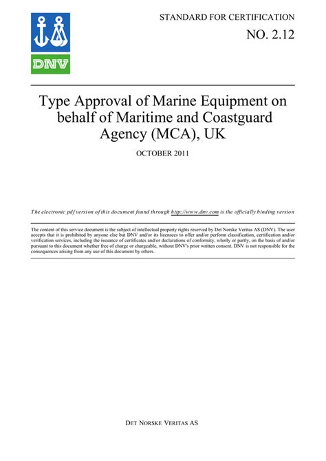 Full Download Dnv Standard For Certification 2 12 Type Approval Of 