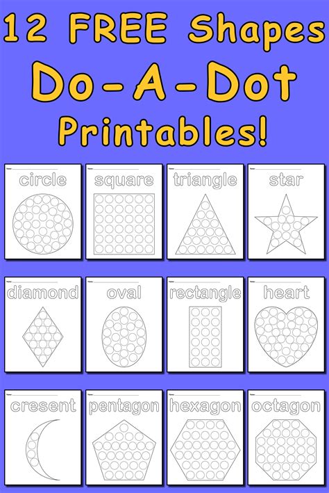 Do A Dot Shapes Printables   12 Shapes Do A Dot Printables Supplyme - Do A Dot Shapes Printables