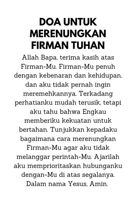 Doa Firman Tuhan Pendek