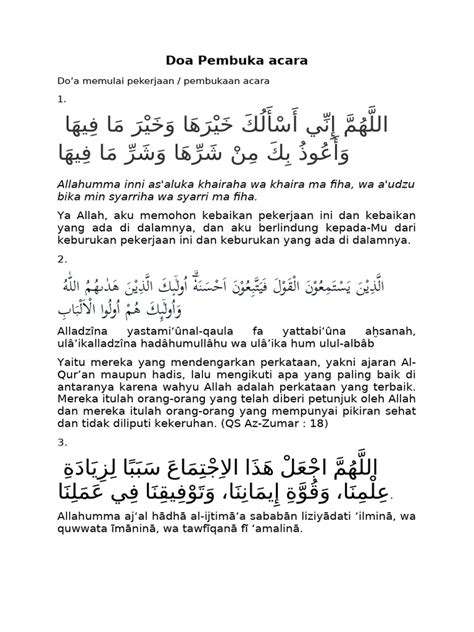 Doa Pembuka Acara
