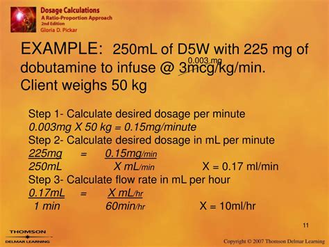 Dobutamine Calculation
