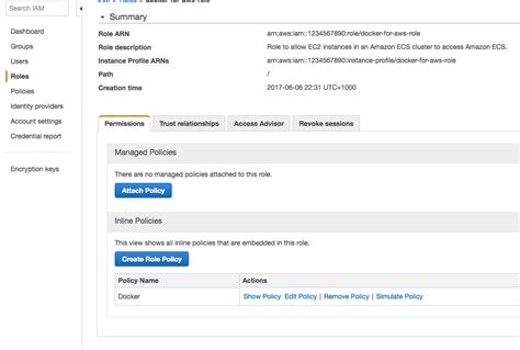 docker Template validation error Role arnawsiam is invalid or