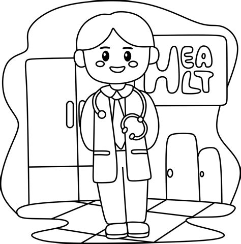 Doctor Coloring Pages Royalty Free Images Shutterstock Doctor Kit Coloring Page - Doctor Kit Coloring Page