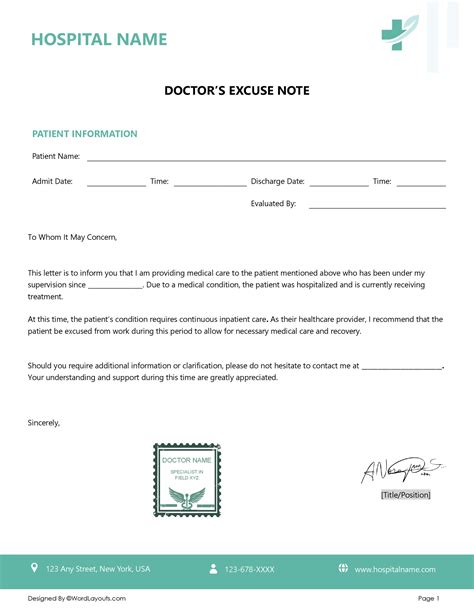 Doctor Excuse Note