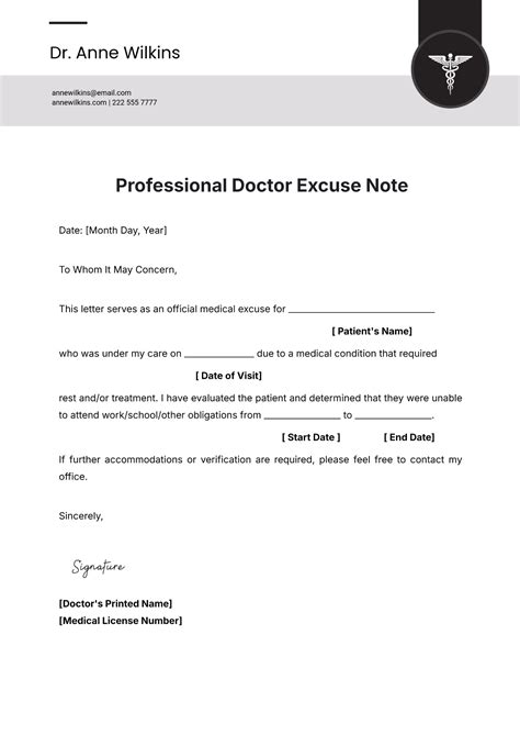 doctor excuses notes signed