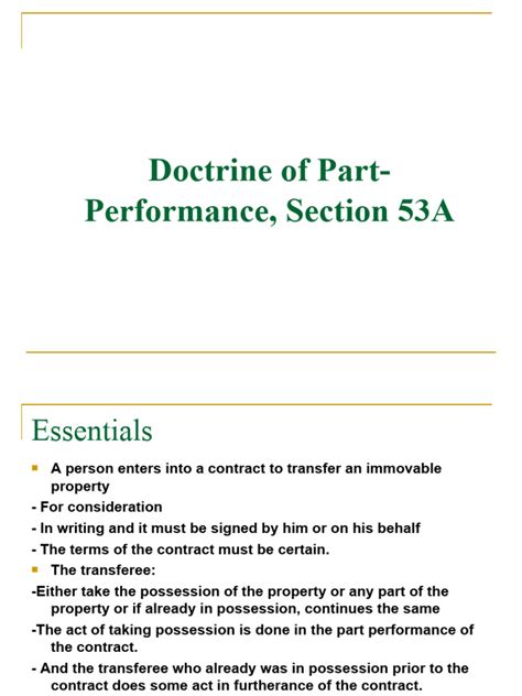 Doctrine Of Part Performance