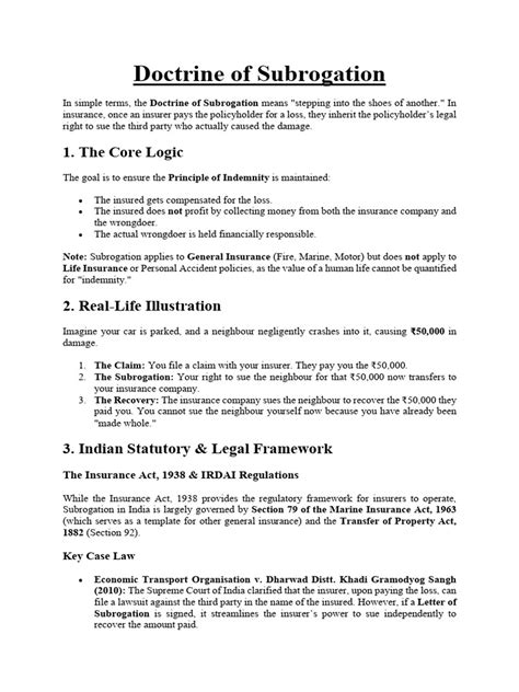 Doctrine Of Subrogation