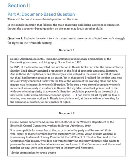 Document Based Questions World History
