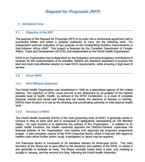 document template rfp response sample