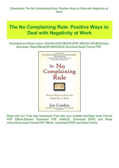 Download Document About The No Complaining Rule Positive Ways To 