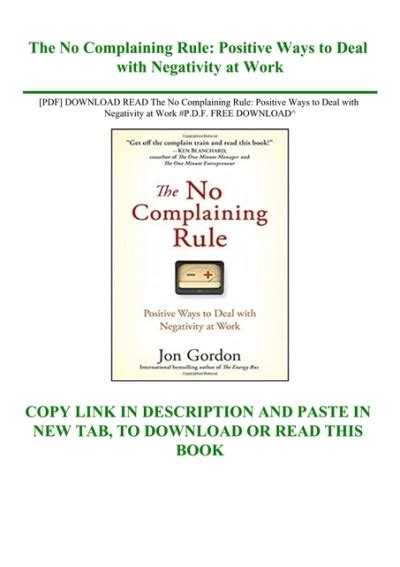 Download Document About The No Complaining Rule Positive Ways To 