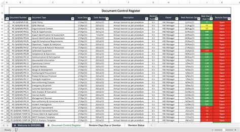 Download Document Control Register Template 