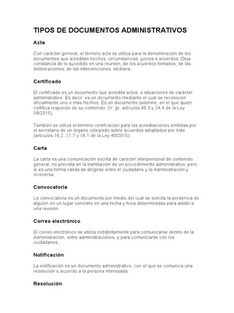 Documentos Administrativos Ejemplos