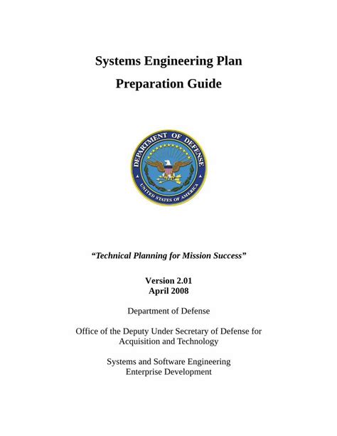 Full Download Dod Systems Engineering Plan Preparation Guide Version 201 Of Apr 08 