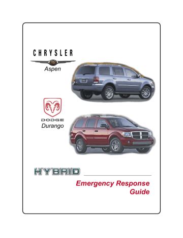Download Dodge Durango Emergency Response Guidelines 