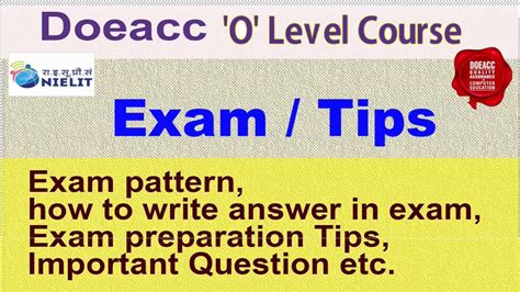 Doeacc O Level Old Question Papers Syllabus