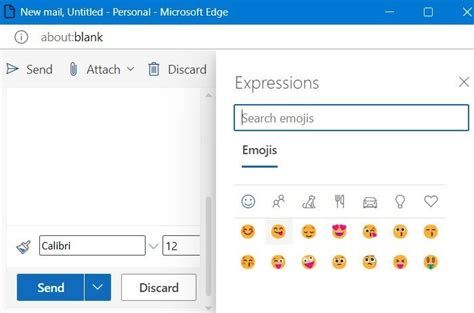 does outlook support emojis
