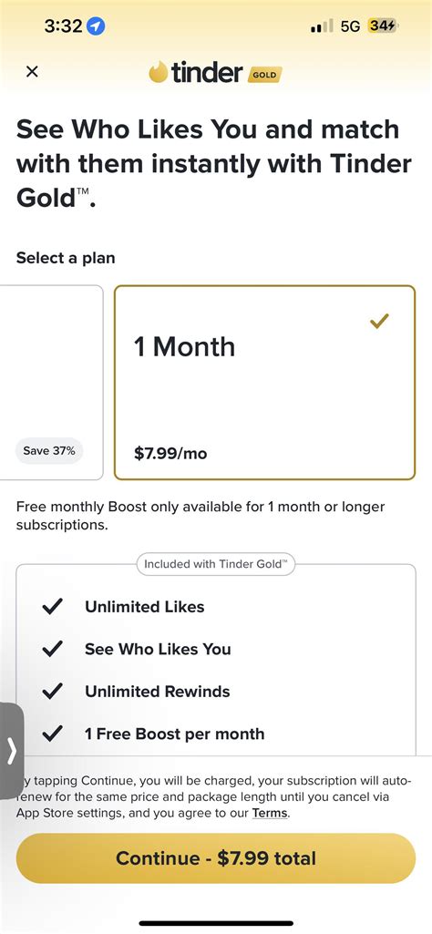 does tinder charge monthly or yearly