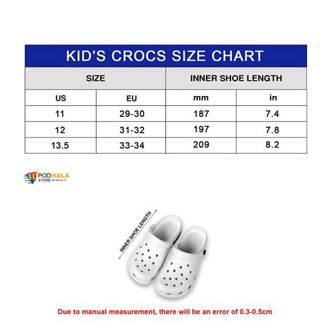 Dog Crocs Size Chart
