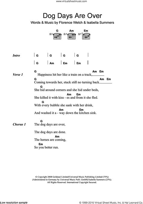 Dog Days Are Over Sheet Music