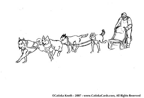 Dog Sled Sketch At Paintingvalley Com Explore Collection Sled Dog Coloring Page - Sled Dog Coloring Page