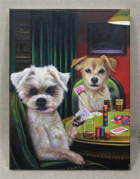 dogs playing cards