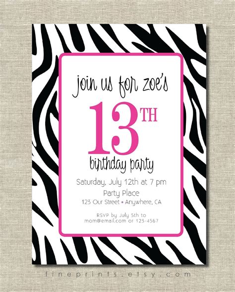 Dol 5th Grade   Zebra Invitations Free - Dol 5th Grade