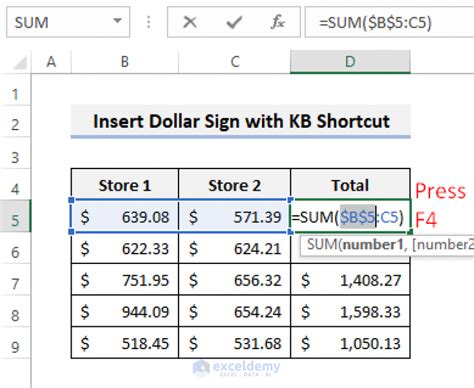 Dollar Sign In Excel