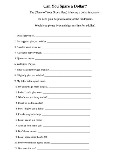 Read Online Dollar Sheets With Scriptures For Fundraising 