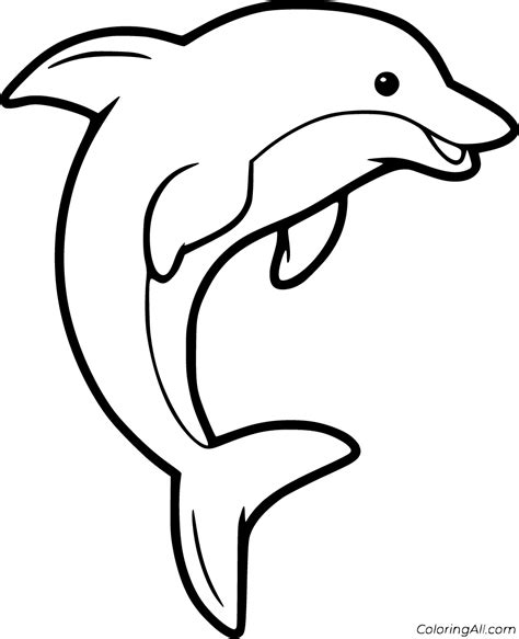 Dolphin Coloring Pages Coloring4free Com Cute Dolphin Coloring Pages - Cute Dolphin Coloring Pages
