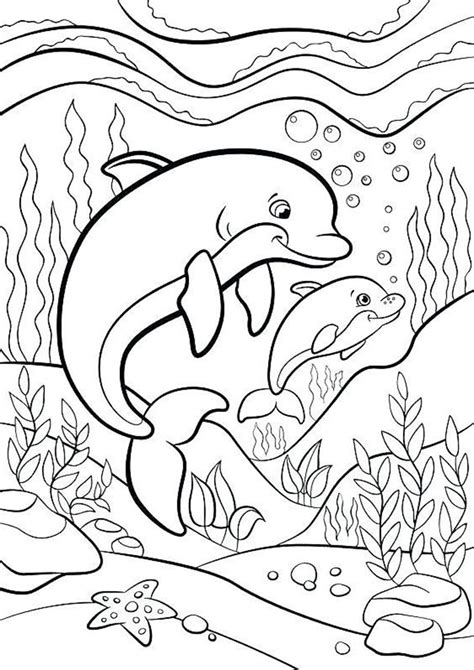 Dolphin Coloring Pages For Kids Visual Arts Ideas Cute Dolphin Coloring Pages - Cute Dolphin Coloring Pages