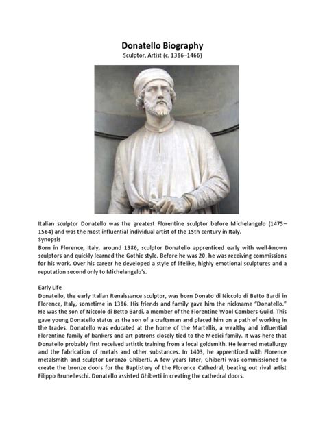 donatello biography pdf directory
