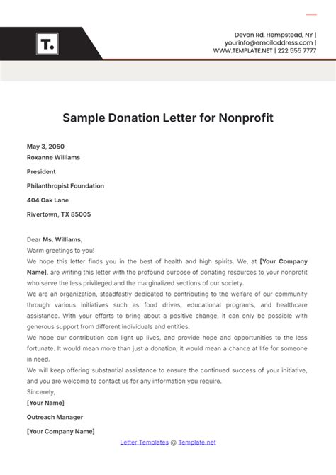 Donation Letter Sample