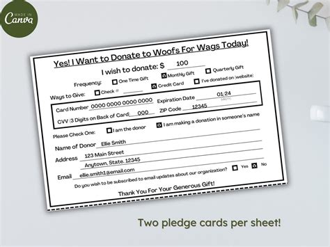Donation Pledge Card