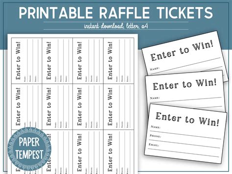 door prize tickets template
