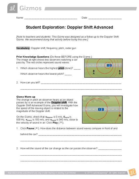 Doppler Shift Advanced Gizmo Answer Key