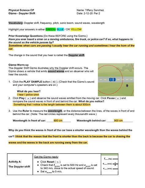 Download Doppler Shift Gizmo Quiz Answers 
