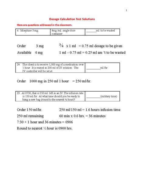 dosage calculations practice test ati